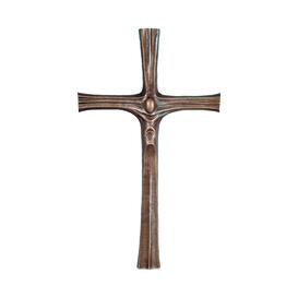Standkreuz aus Bronze mit stilistischer Figur - Kreuz Imdo