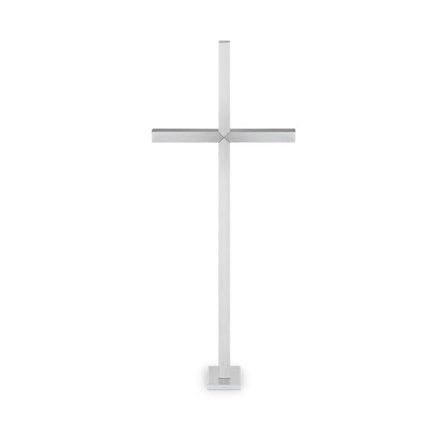 Stehkreuz aus Edelstahl mit Plinthe - Kreuz Ovir