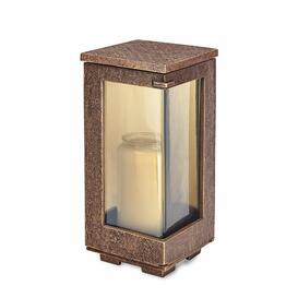 Exklusives Grablicht mit Glas / braun - Flavia