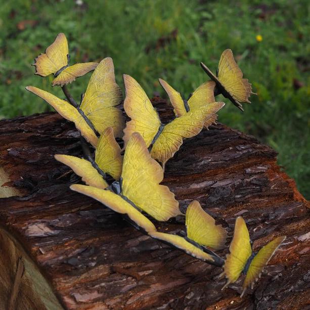 Gelbe Schmetterlinge aus Bronze als Grabdeko - Schmetterlinge