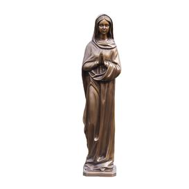 Betende Bronze Grabstatue Madonna im Gewand - Madonna Tia