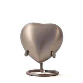 Zeitlose Mini-Urne Silber aus Metall herzförmig - Manuel