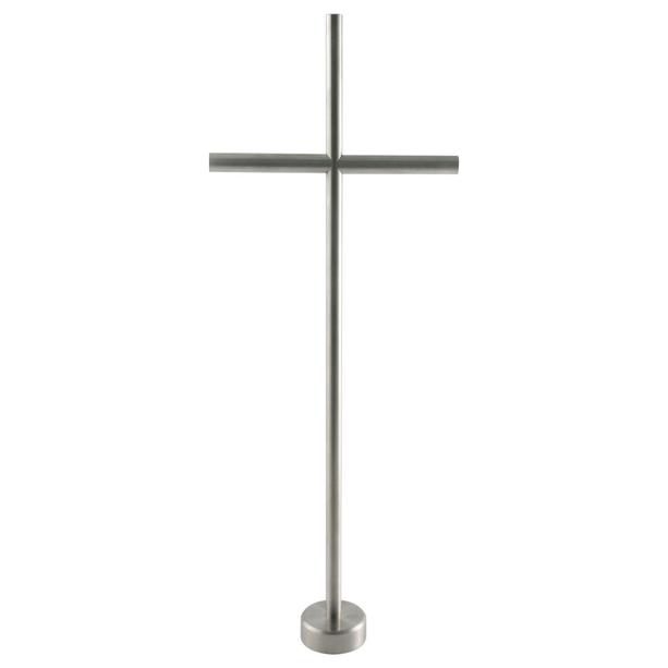 Dezentes Standkreuz für Grabgestaltung aus Rundedelstahl - Agata