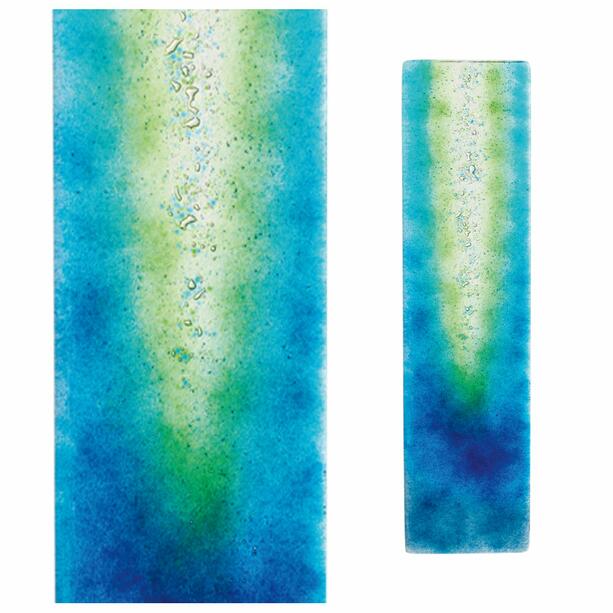 Grabmal Verzierung aus Glas mit grün-blauem Farbverlauf - Bozy