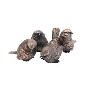 Kleines Spatzenset mit vier Vögeln aus Metall - Alessia