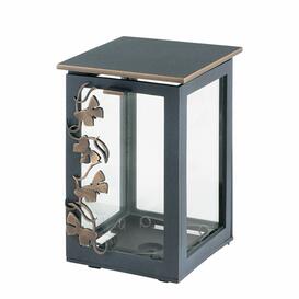 Sch�ne Grab Laterne mit Schmetterlingen aus Metall - Danilo / 16cm / Bronze