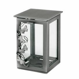 Sch�ne Grab Laterne mit Schmetterlingen aus Metall - Danilo / 16cm / Aluminium