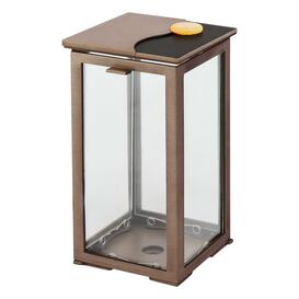 Modernes Friedhofslicht  aus Metall mit farblichem Akzent - Miko / 22cm / Bronze