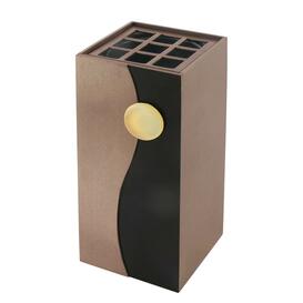 Moderne Metallvase mit buntem Glasstein zur Grabdekoration - Igor / Bronze