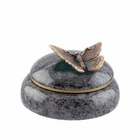 Gew�lbter Vasenring aus Naturstein mit metallischen Details - Dawid / mit Schmetterling
