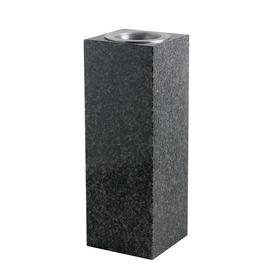 Blumenvase als Grabschmuck aus dunklem Naturstein - Darius / ohne Edelstahleinsatz
