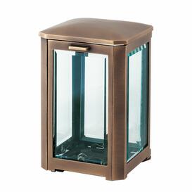 Friedhofslaterne im klassischen Design aus Metall - Ula / Bronze