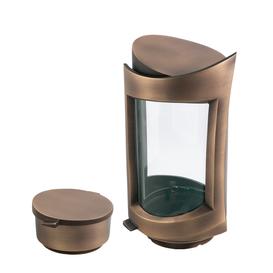 Au�ergew�hnliches Grabschmuck Dekorationsset aus Metall - Astratto / Grablaterne und Weihwasserkessel / Bronze