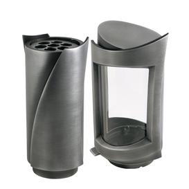 Au�ergew�hnliches Grabschmuck Dekorationsset aus Metall - Astratto / Grablaterne und Grabvase / Aluminium