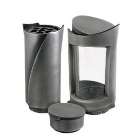 Au�ergew�hnliches Grabschmuck Dekorationsset aus Metall - Astratto / Grablaterne, Grabvase und Weihwasserkessel / Aluminium