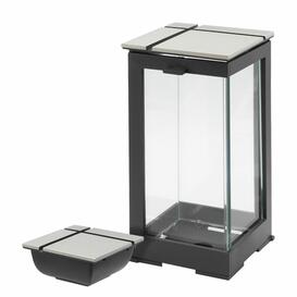 Moderne Grabgarnitur mit ausgefr�stem Detail aus Metall zur Grabmal Dekoration - Kriz / Grablaterne und Weihwasserkessel / Aluminium