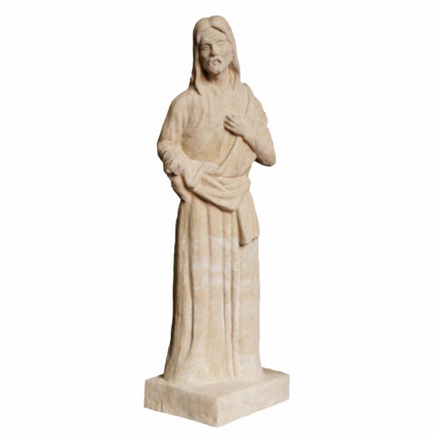 Abbildung eines Heiligen mit Sockel aus Steinguss für Grabdekoration - Tapul