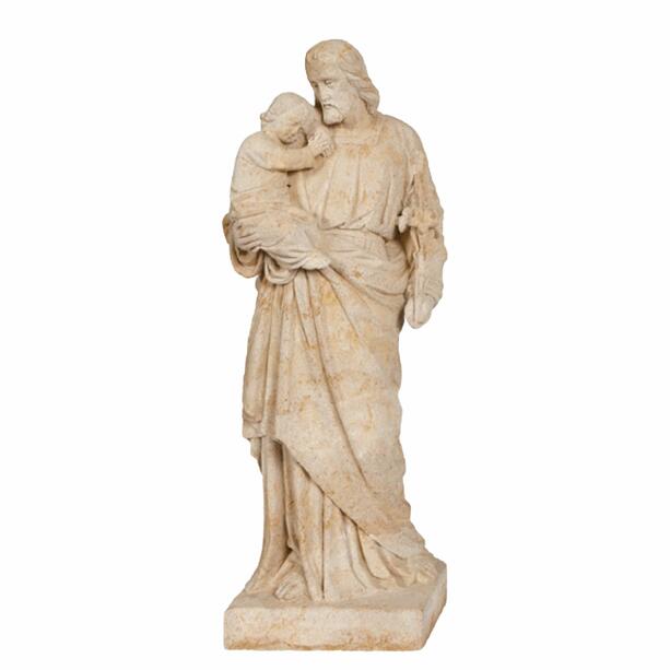 Ausdrucksvolle Steinguss Statue für Ruhestätten - Mann mit Kind - Helge