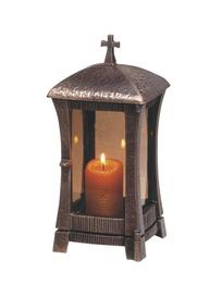 Klassische Grableuchte mit und ohne Kreuz - Rona / 27x14x14cm / ohne Kreuz