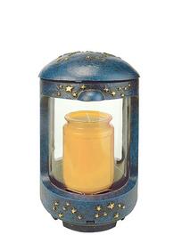 Sch�ne Grablaterne mit Sternen / hellbraun - Phyrra