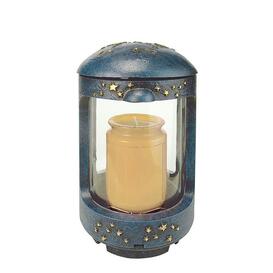 Sch�ne Grablaterne mit Sternen / blau - Phyrra