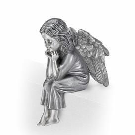 Sitzende Engel Grabfigur aus Bronze oder Aluminium als...