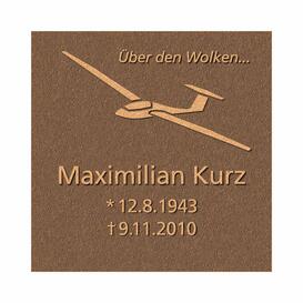 Quadratischer Bronze Schrifttr�ger als exklusive Grabdekoration - Elicius / Bronze braun