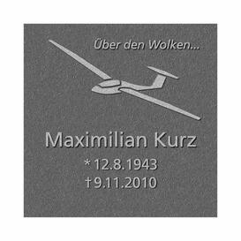 Individuell gestaltbare Gedenktafel mit Inschrift aus Aluminium - Horaz / Aluminium grau