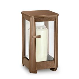 Klassische Friedhofslaterne aus Metall f�r die w�rdevolle Grabgestaltung - Caius / Bronze braun