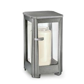 Klassische Friedhofslaterne aus Metall f�r die w�rdevolle Grabgestaltung - Caius / Aluminium grau
