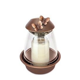 Kunstvolle Metall Grablaterne mit Schmetterlingsdekor - Papila / Bronze braun