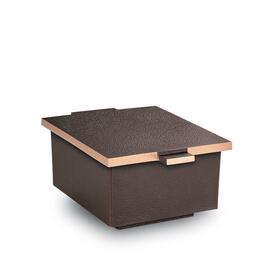 Dunkler Weihwasserkessel aus Metall - eckig - Donata / Bronze