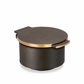 Runde Schale mit Deckel f�r Weihwasser aus Aluminium oder Bronze - Gaja / Bronze dunkelbraun