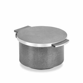 Runde Schale mit Deckel f�r Weihwasser aus Aluminium oder Bronze - Gaja / Aluminium grau