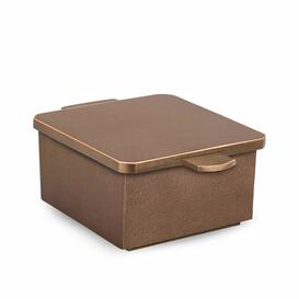 Hochqualitative Schale aus Metall f�r Weihwasser mit Deckel - Igna / Bronze braun