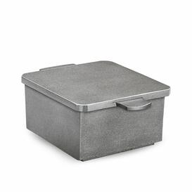 Hochqualitative Schale aus Metall f�r Weihwasser mit Deckel - Igna / Aluminium grau