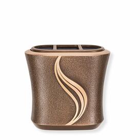 Breite Wandvase in eleganten Design aus Metall - Severa / Bronze