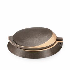 Runder Metall Vasenring mit Deckel und Blumenverteiler - Adriana / Bronze