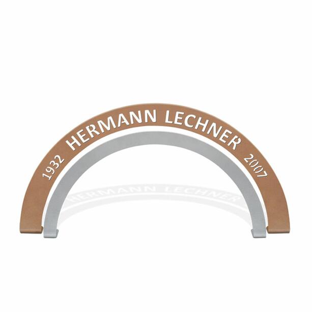 Metall Regenbogen aus Bronze und Edelstahl mit individueller Beschriftung - Silur / Bronze-Edelstahl