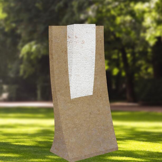 Moderner Einzelgrab-Grabstein als Plastik in Kalkstein & Marmor - Ritomo Opus