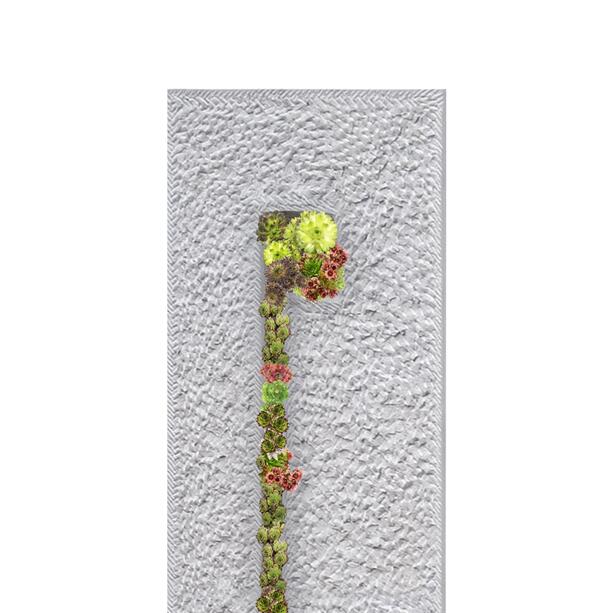 Modernes Einzelgrabmal mit vertikaler Bepflanzung - Cliento Flores