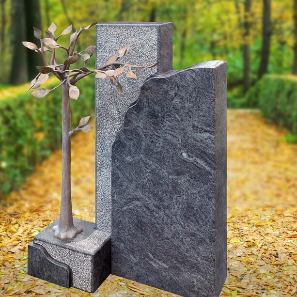Modernes Doppelgrabmal mit Lebensbaum in Bronze - Avola