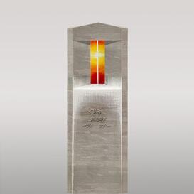 Grabstein Doppelgrab aus Kalkstein mit Glas & Kreuz...