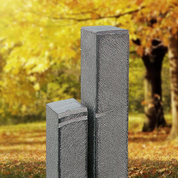 Zweiteilige Granit Grabstelen Kombination für ein Urnengrab - Périgueux