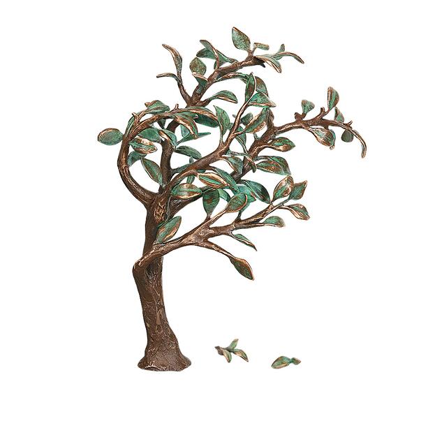Einzelgrabstein aus Granit Verde & Lebensbaum aus Bronze - Nanterre