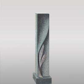 Doppelgrab Grabstein Stele mit floralem Bronze Ornament...