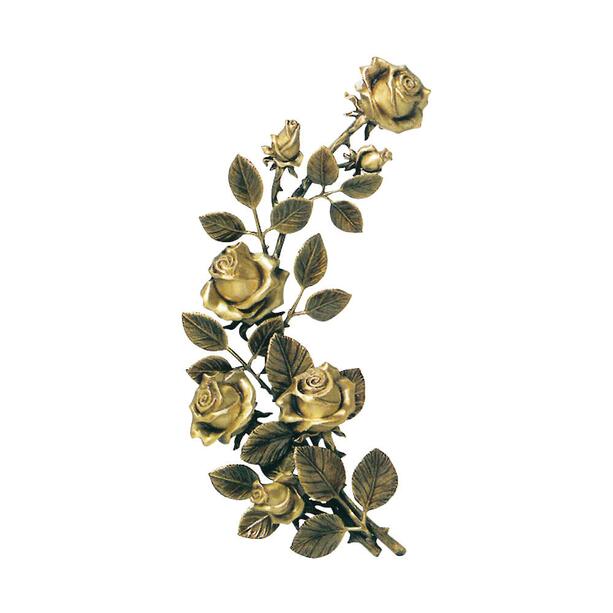 Großer Rosenzweig aus Bronze zur Wanddekoration - Rosenzweig