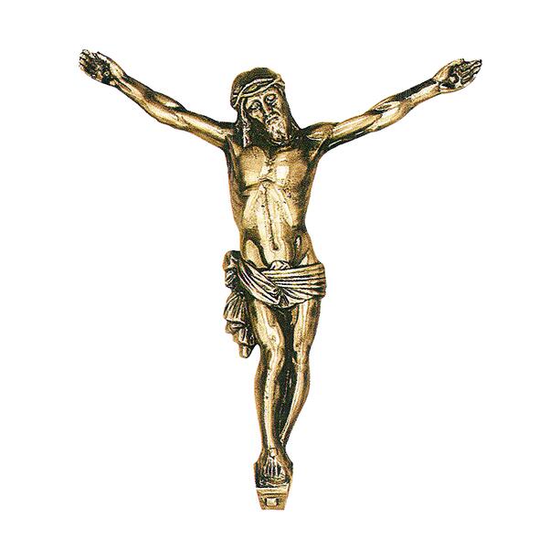 Bronzegussfigur Christuskorpus mit friedvollem Gesicht - Schmiedearbeit - Pax