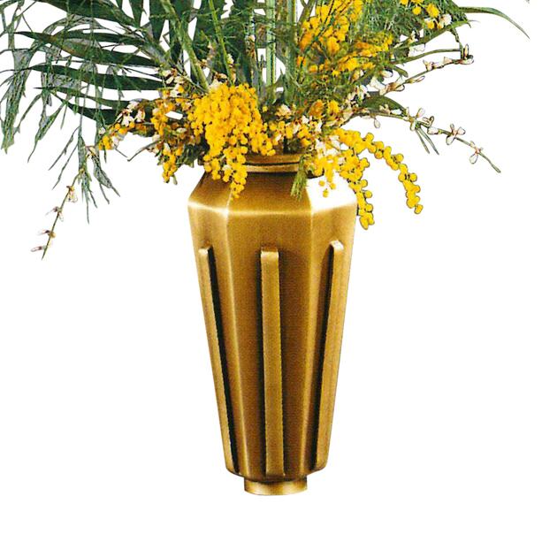Kunstvolle Grab Vase aus Metall mit Einsatz - wetterfest - Jovana