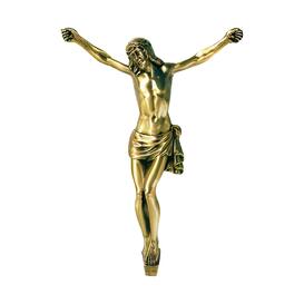 Christuskorpus als Bronzefigur mit Dornenkranz -...